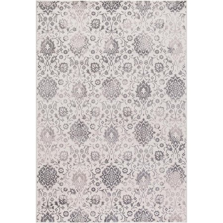 CONCORD GLOBAL 6 ft. 7 in. x 9 ft. 3 in. Lara Soft Damask - Ivory 45626